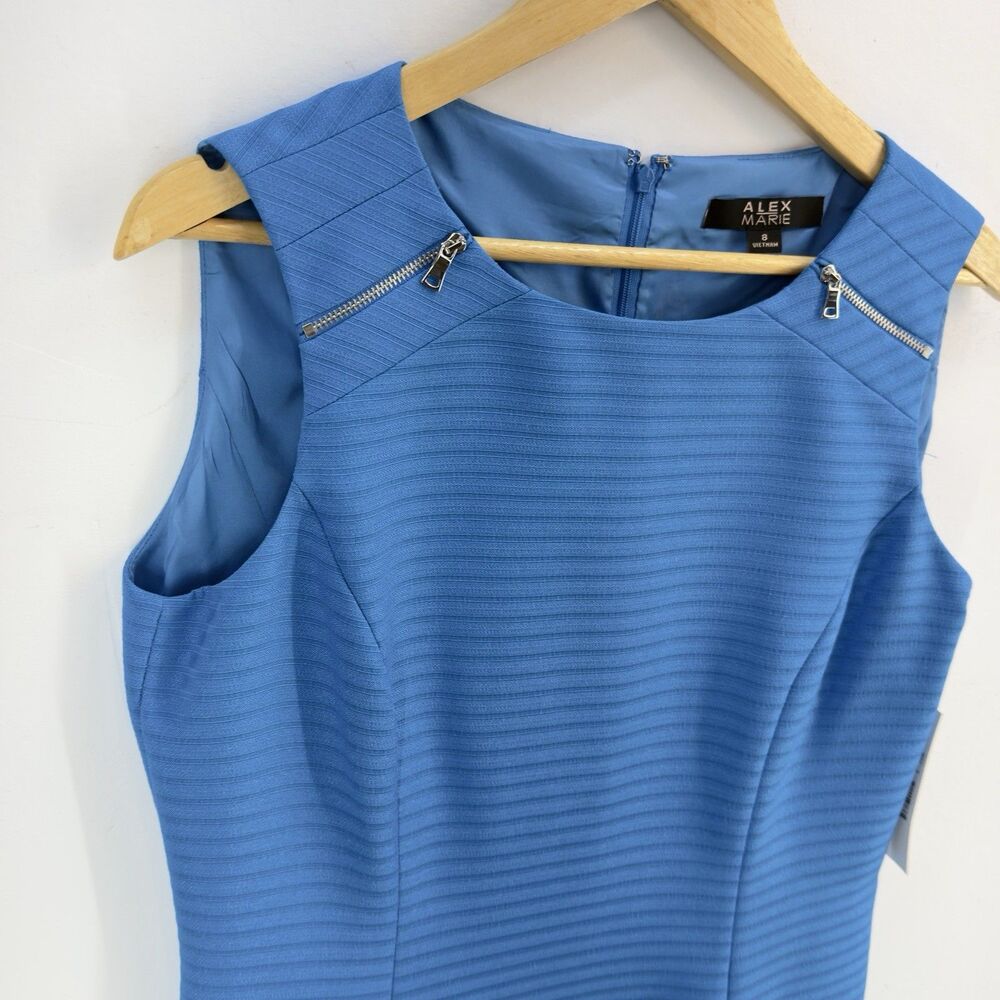 NWT WOMEN'S SZ 8 ALEX MARIE SLEEVELESS BLUE DRESS MULHOLLARD * $129 - Picture 11 of 17